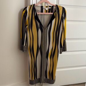 DIANE VON FURSTENBERG geometric silk blend mini dress work office business